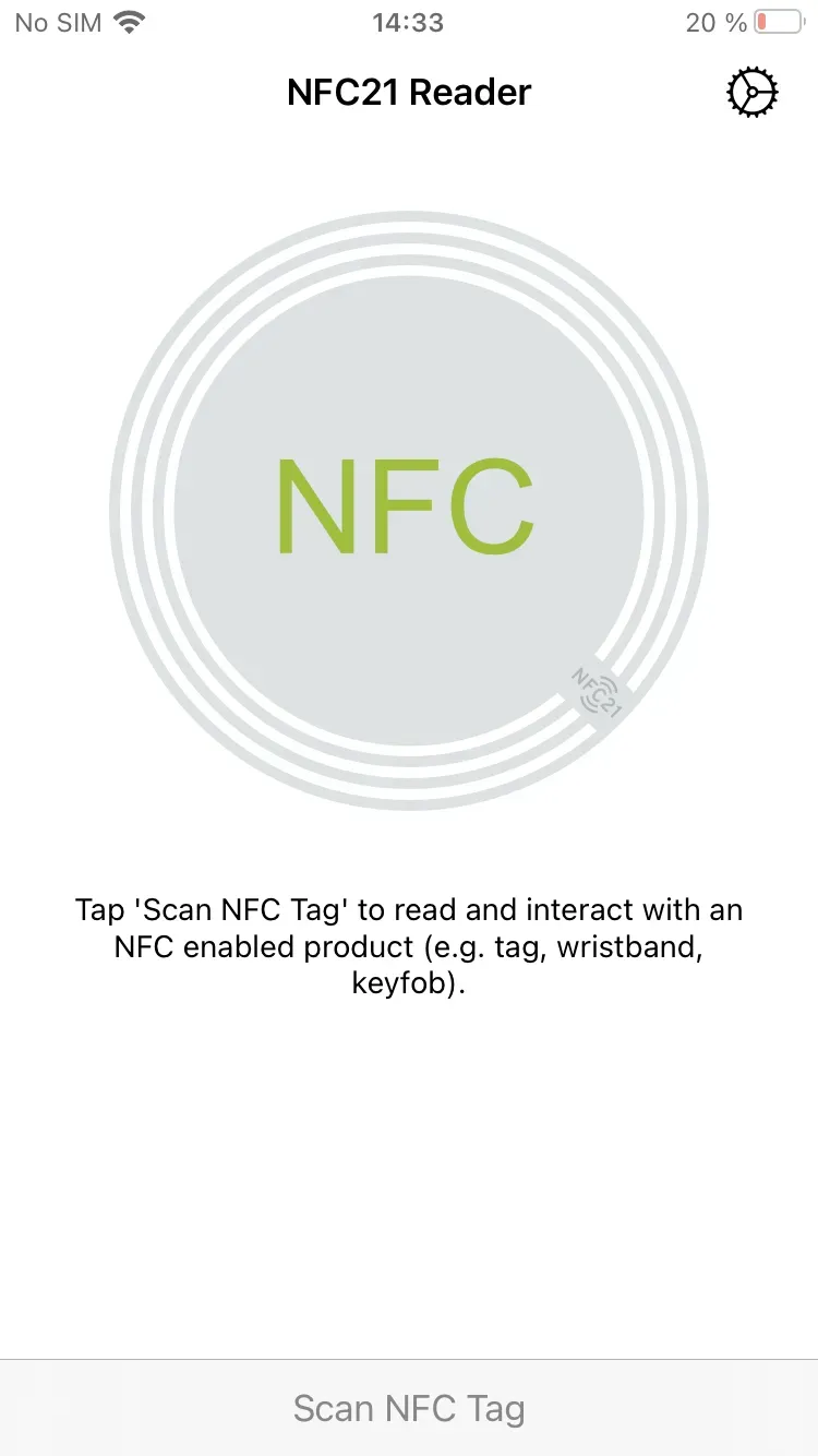 The NFC21 Writer app.