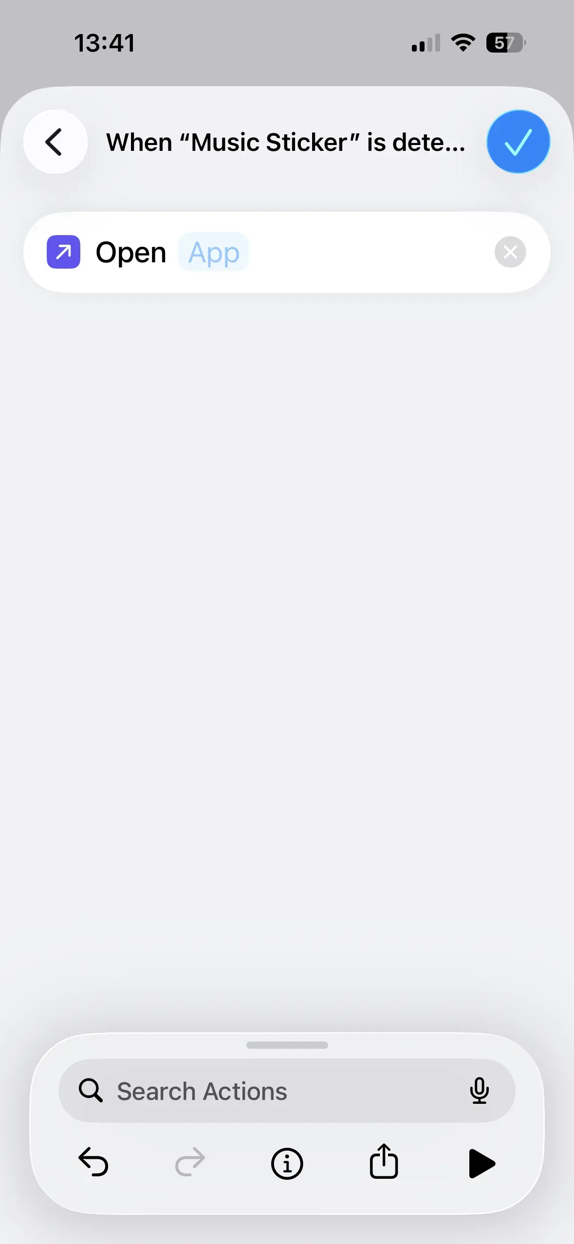 The “Open App” action is initiated.