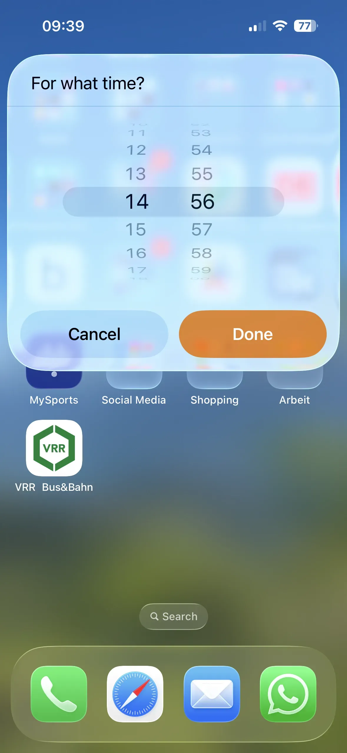 When scanning the NFC tag, you can enter a time.