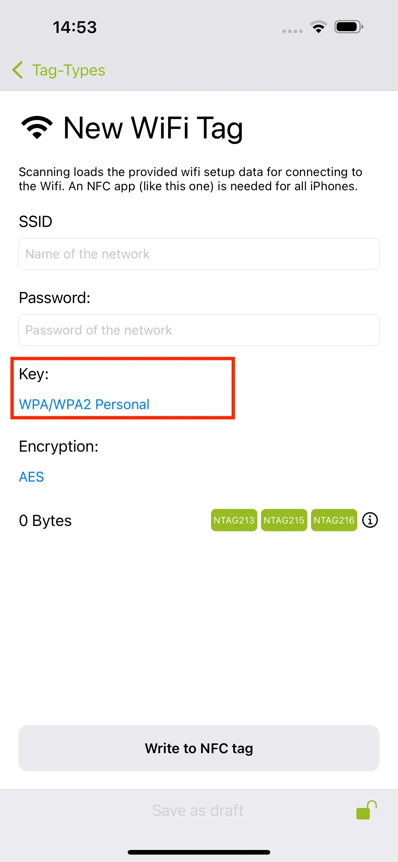 The key must be entered.