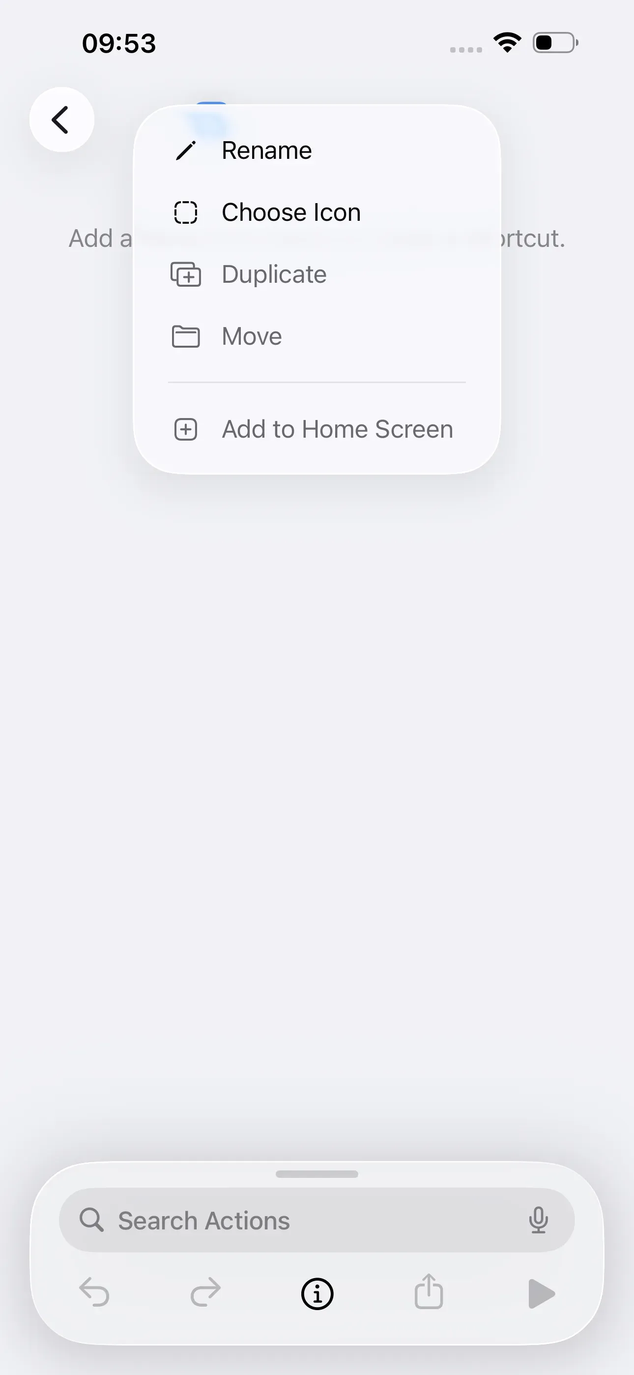 1: After renaming the shortcut, it is now called ‘Create PDF’.