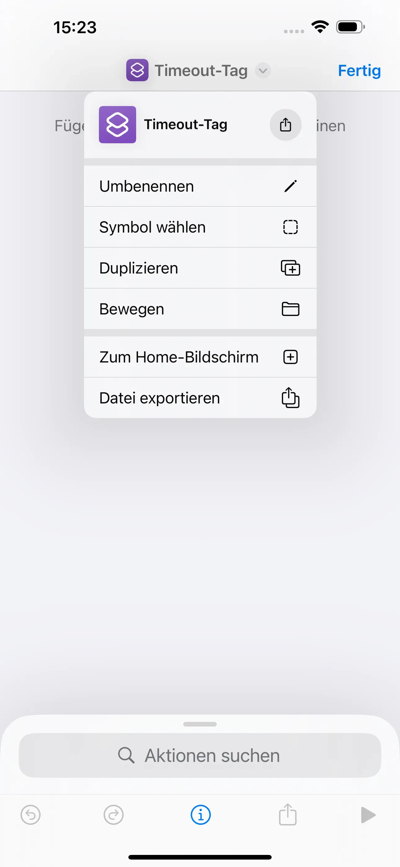 Benennung des Kurzbefehls in