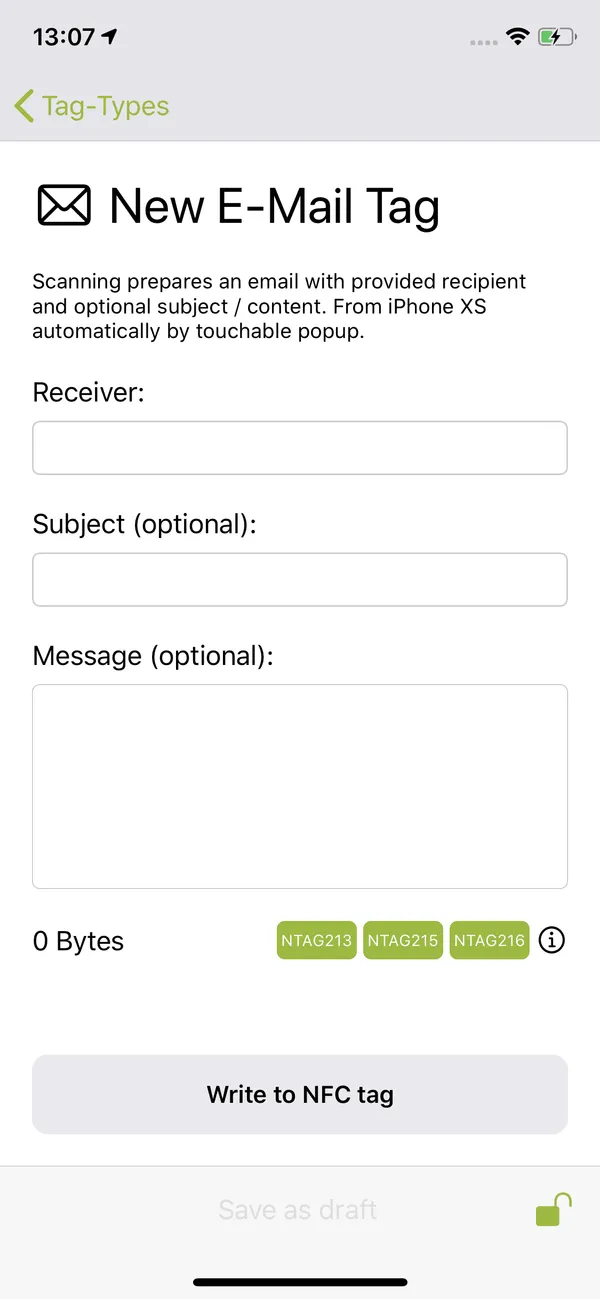 NFC21 Tools Read and write NFCTags with iPhone