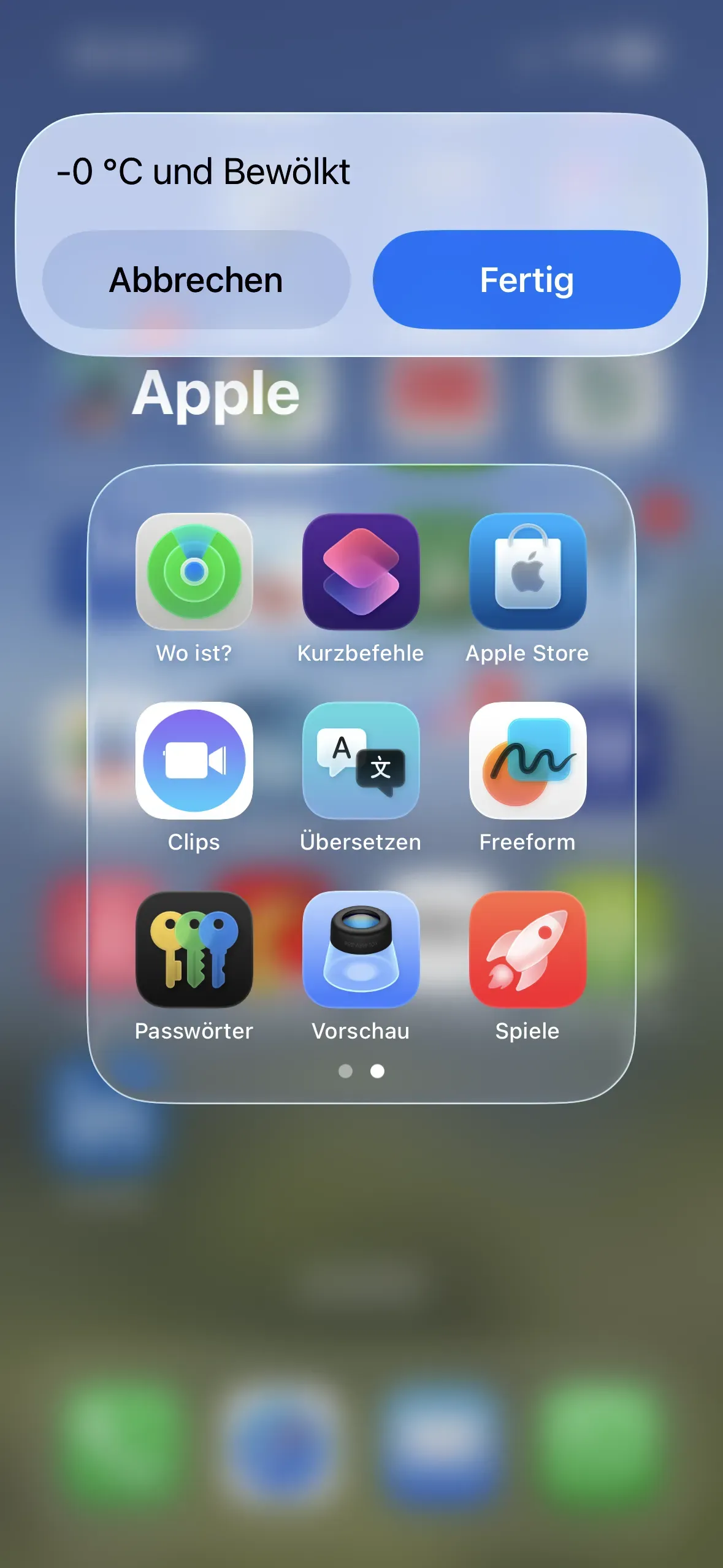 Beim Scan des NFC-Tags wird das Wetter des eigenen aktuellen Standortes angezeigt.