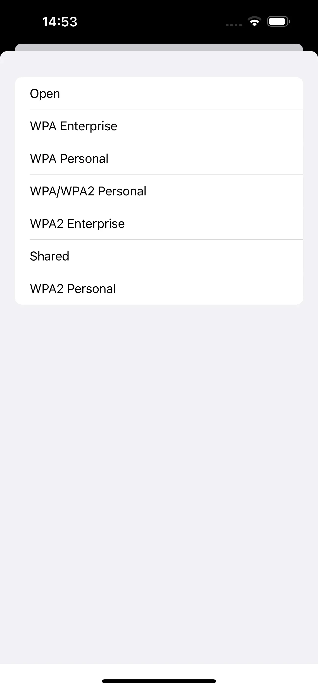 When you tap ‘Key’, various key options are displayed.