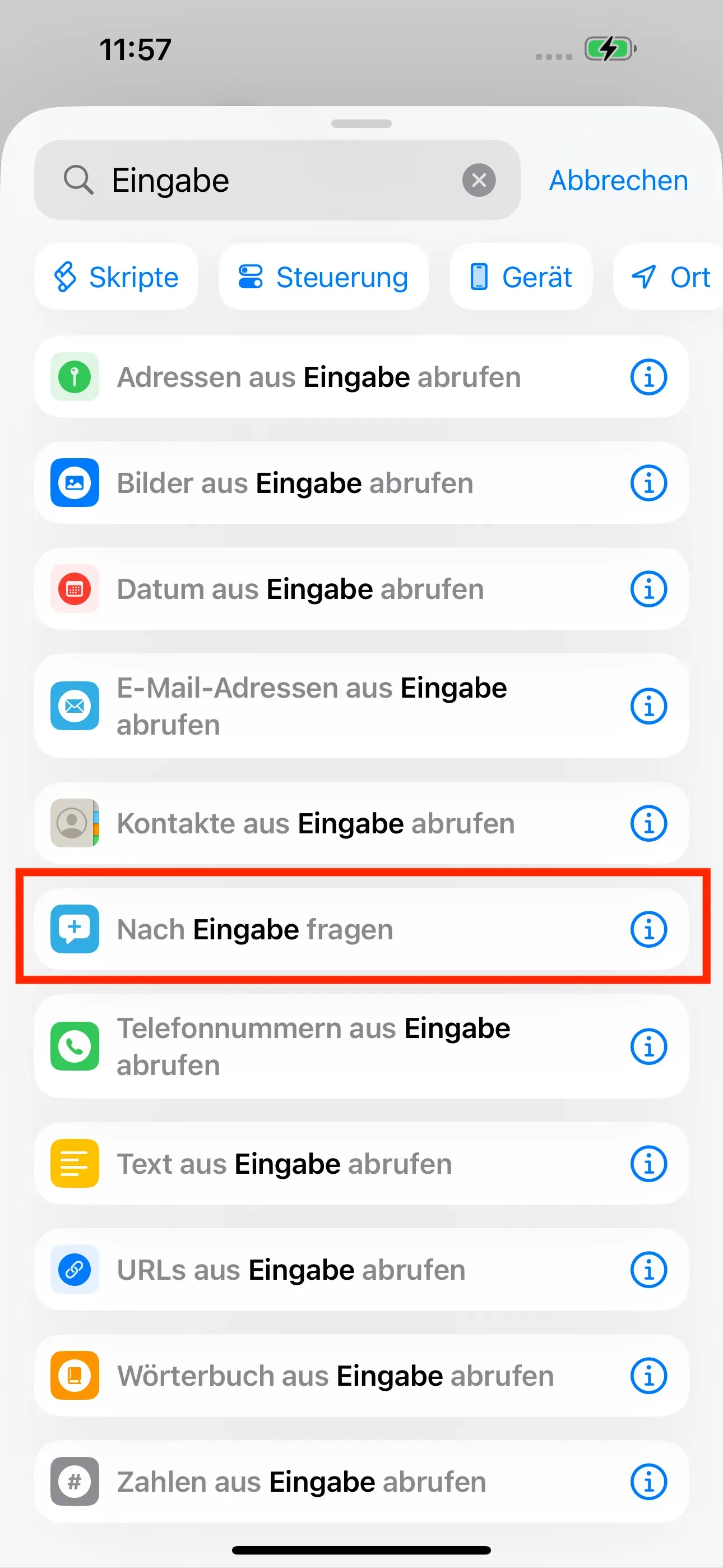 In die Suchleiste wird 