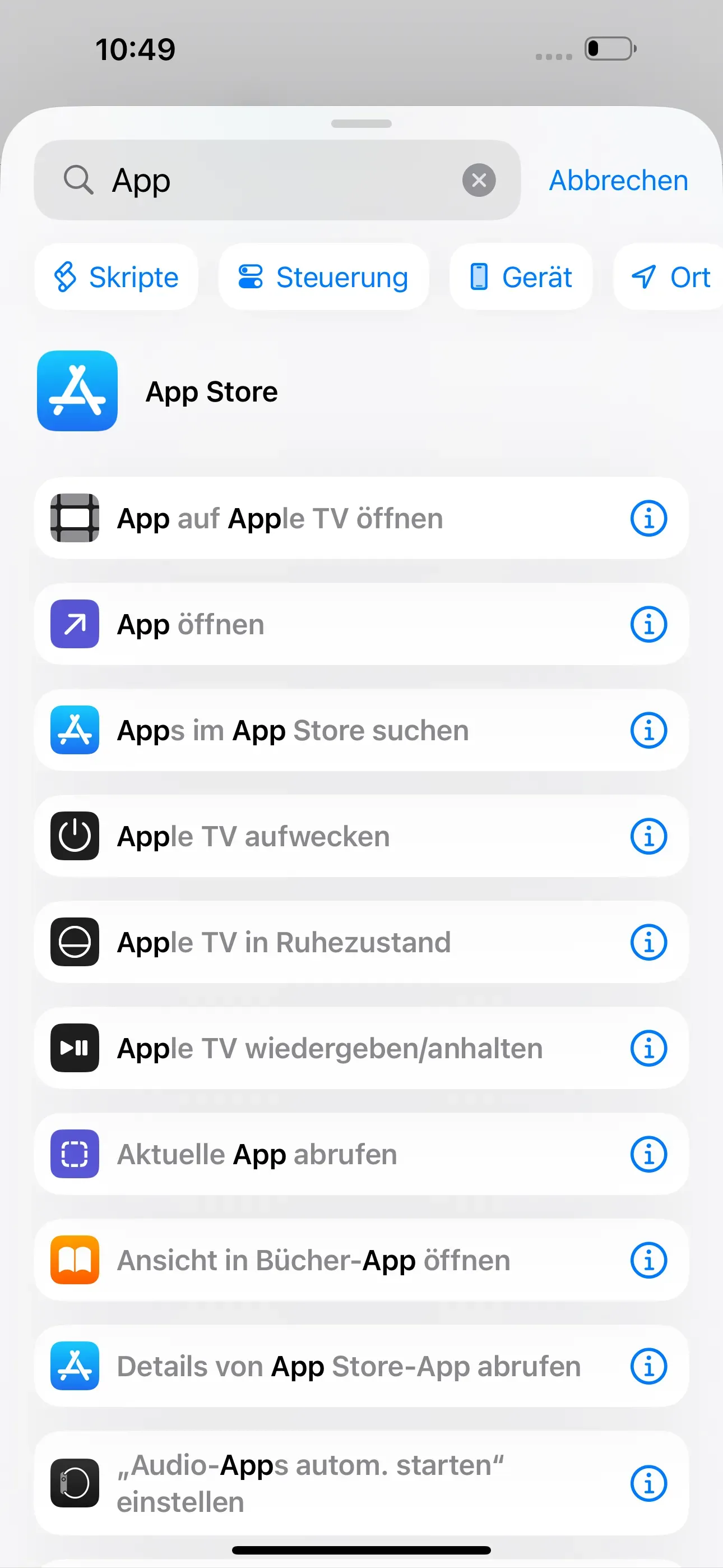 In der Suchleiste wird 