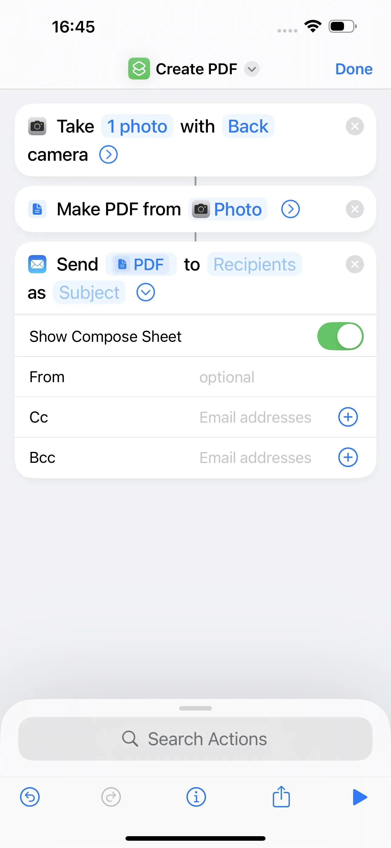 The created PDF document should be sent to the recipients. Various other information can be filled in, such as who is sending the email and to whom a copy or blind copy should be sent. 