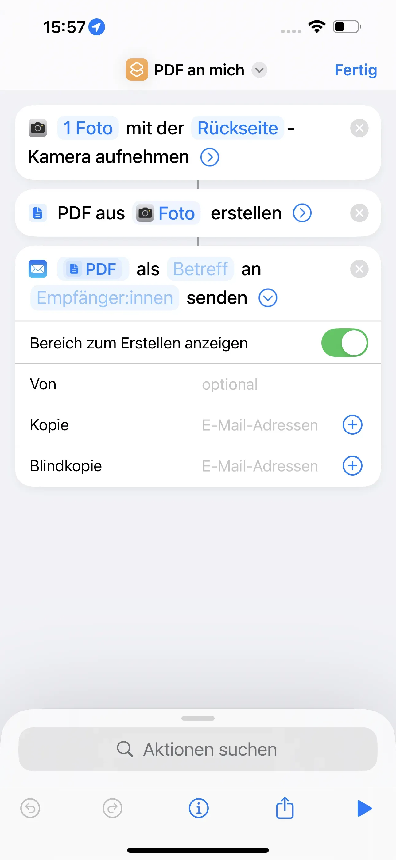 Verschiedene weitere Informationen können ausgefüllt werden, wie zum Beispiel, von wem die E-Mail gesendet wird und an wen eine Kopie oder Blindkopie gesendet werden soll. 