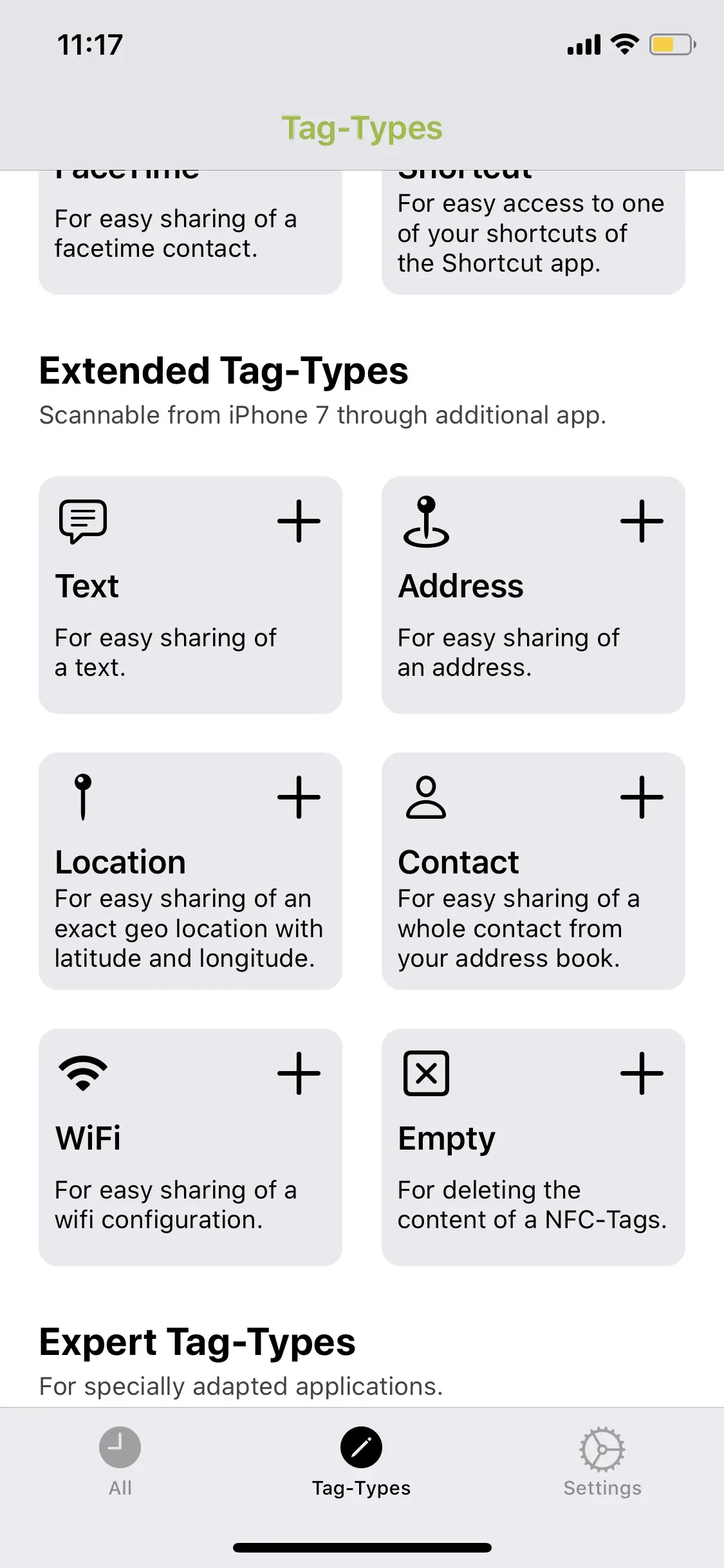 In NFC21 Tools in the ‘Advanced Tag Types’ section.