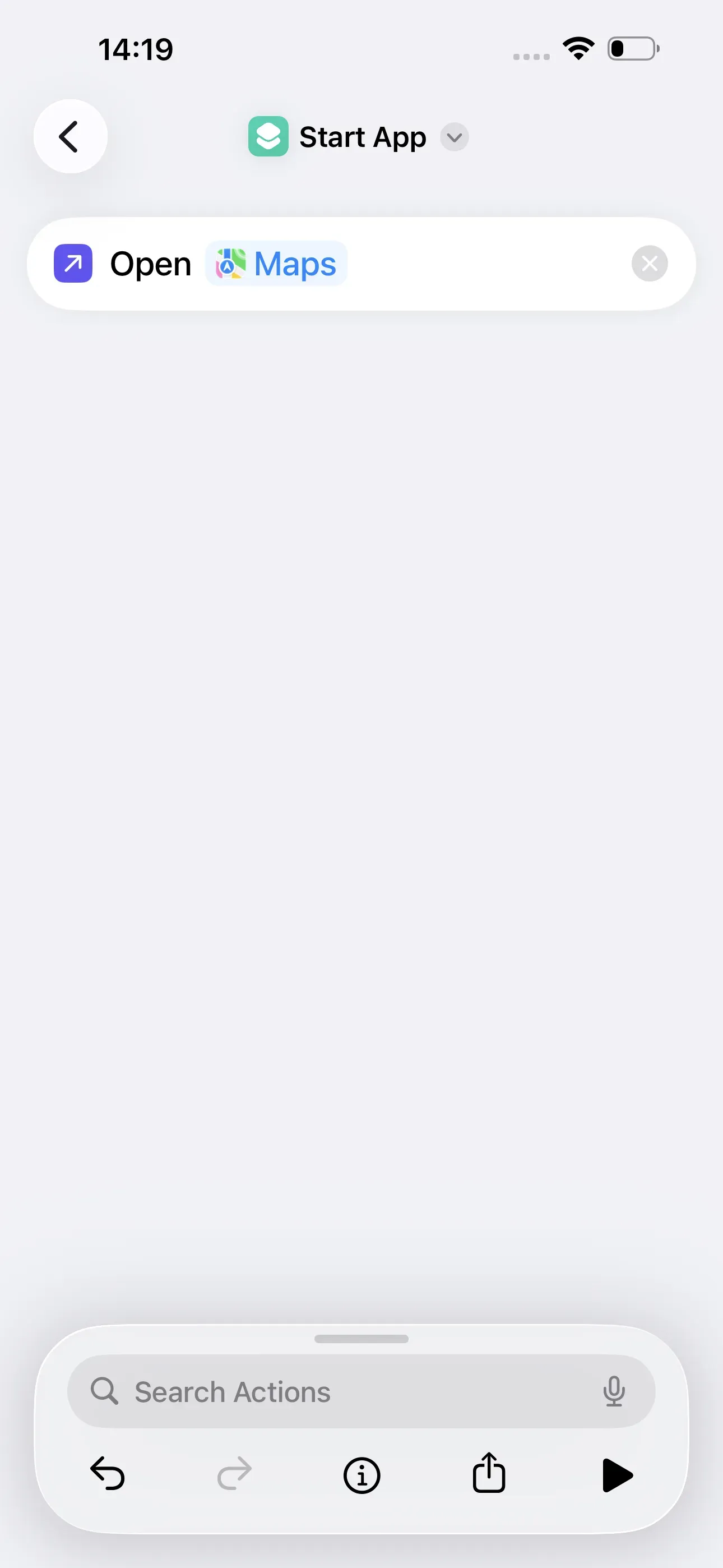 Now the action is called ‘Open Maps’.