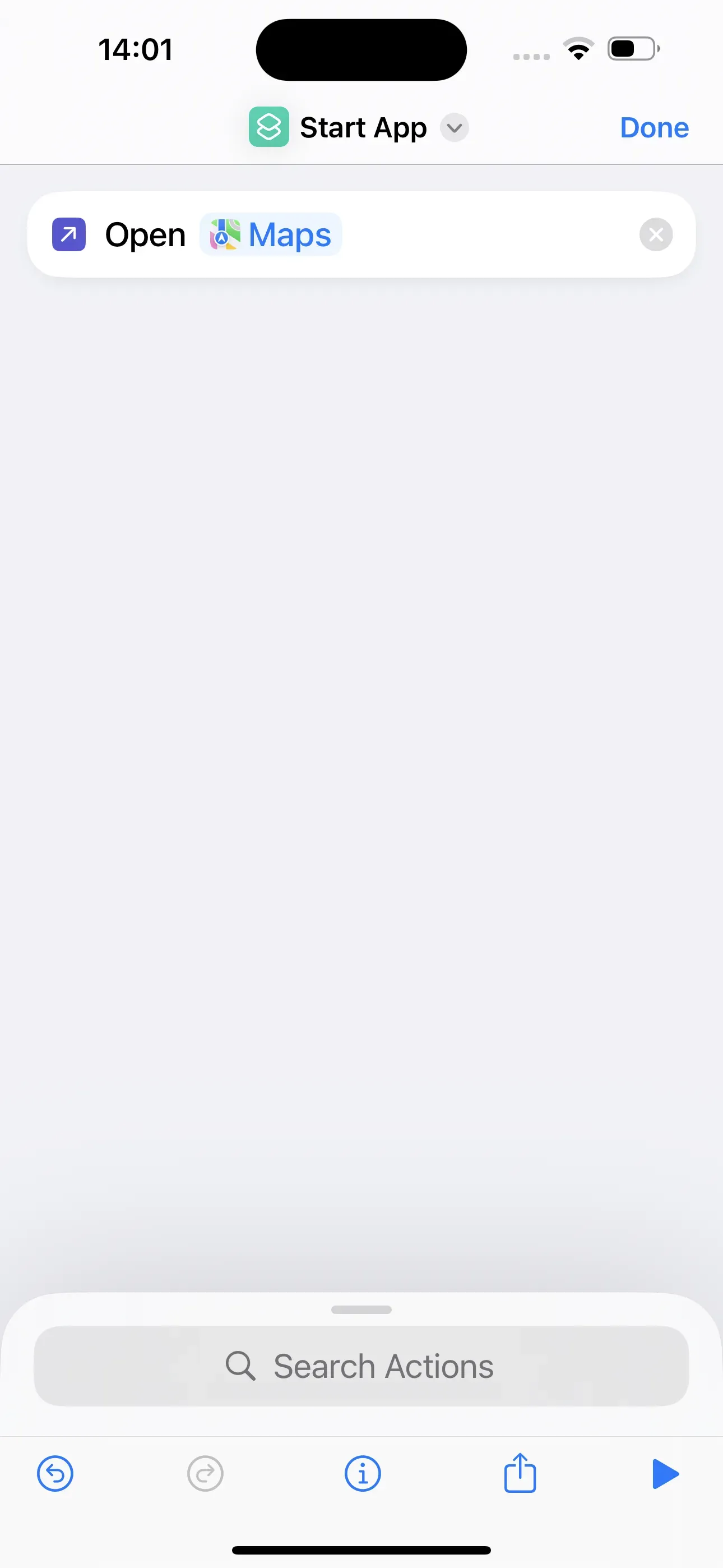 Now the action is called ‘Open Maps’.