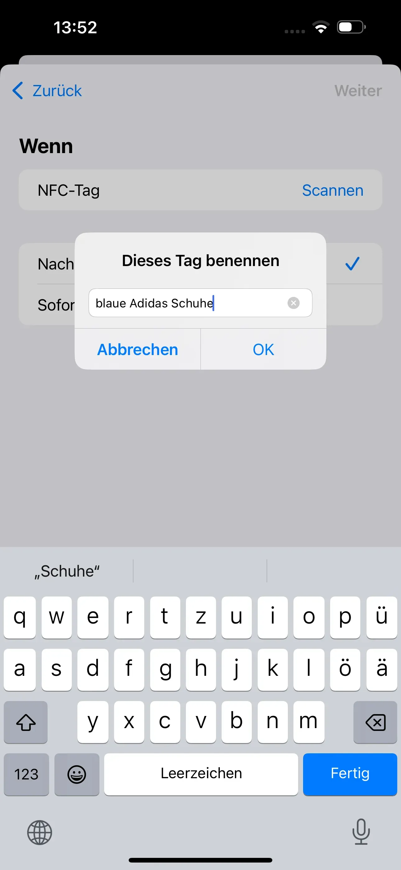 Nun erscheint ein Pop-up Fenster 