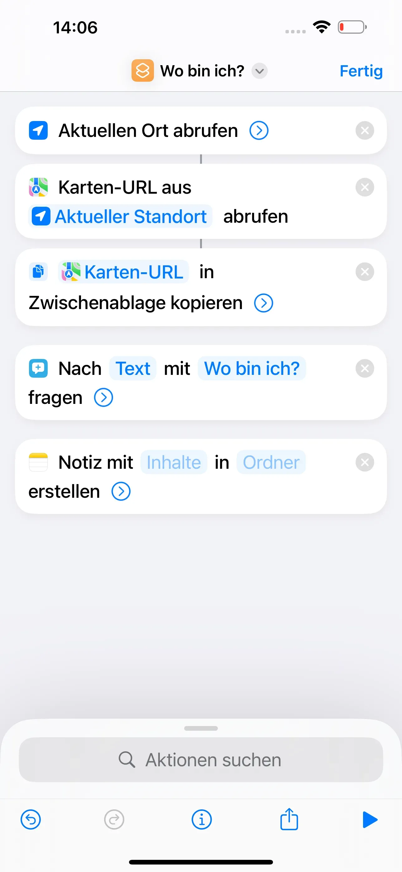 Es wird eine Notiz erstellt.