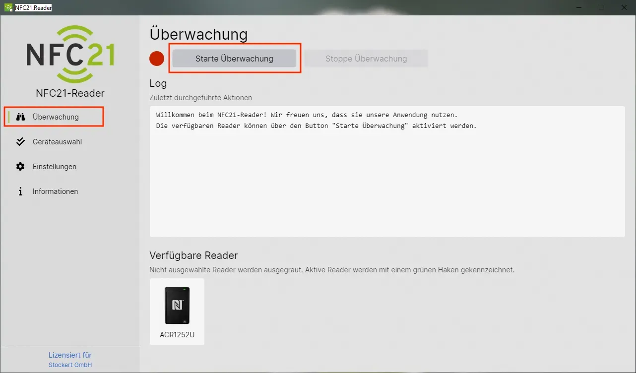 Click on ‘Monitoring’ in the menu on the left and then on ‘Start monitoring’ at the top to start monitoring.